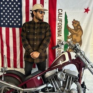 Brown Plaid Button-Up Shirt